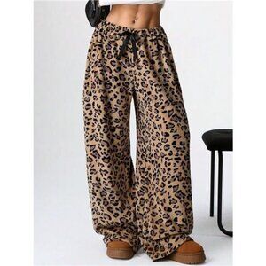 Leopard Wide Leg Pants